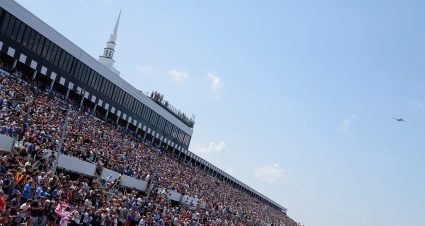 LONG POND, PENNSYLVANIA - JULY 14: A general view of the grandstands during the NASCAR Cup Series The Great American Getaway 400 Presented by VISITPA.com at Pocono Raceway on July 14, 2024 in Long Pond, Pennsylvania. (Photo by Jonathan Bachman/Getty Images) | Getty Images