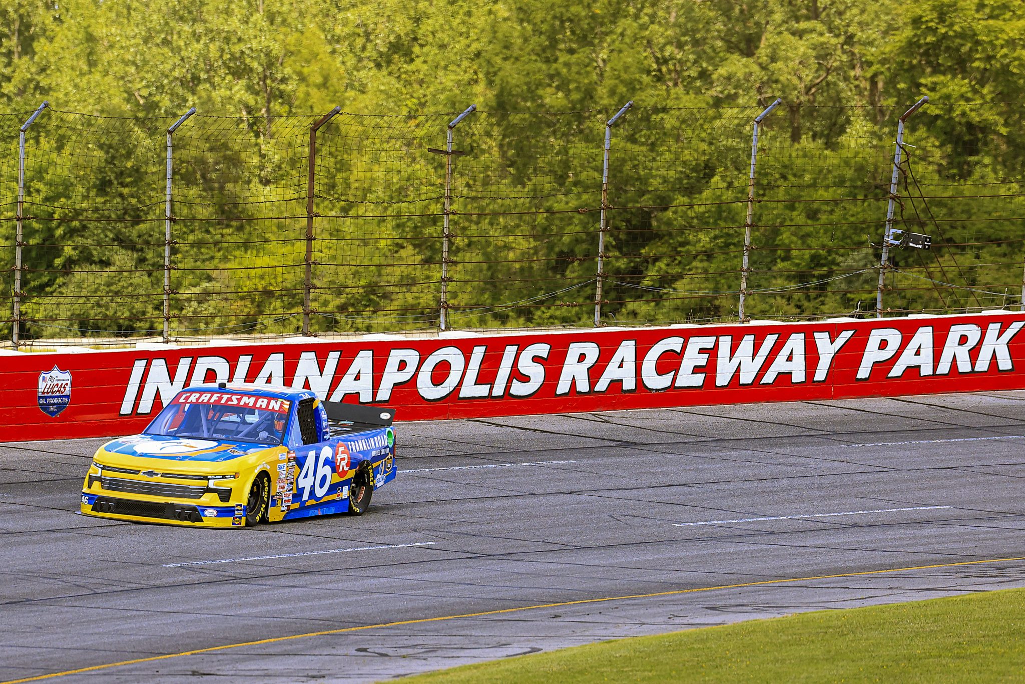INDIANAPOLIS, INDIANA - JULY 19: Thad Moffitt, driver of the #46 Tasty Duck Chevrolet, drives during practice for the NASCAR Craftsman Truck Series TSport 200 at Indianapolis Raceway Park on July 19, 2024 in Indianapolis, Indiana. (Photo by Justin Casterline/Getty Images) | Getty Images