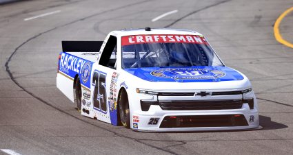 INDIANAPOLIS, INDIANA - JULY 19: Ty Dillon, driver of the #25 Rackley Roofing Chevrolet, drives during practice for the NASCAR Craftsman Truck Series TSport 200 at Indianapolis Raceway Park on July 19, 2024 in Indianapolis, Indiana. (Photo by Justin Casterline/Getty Images) | Getty Images