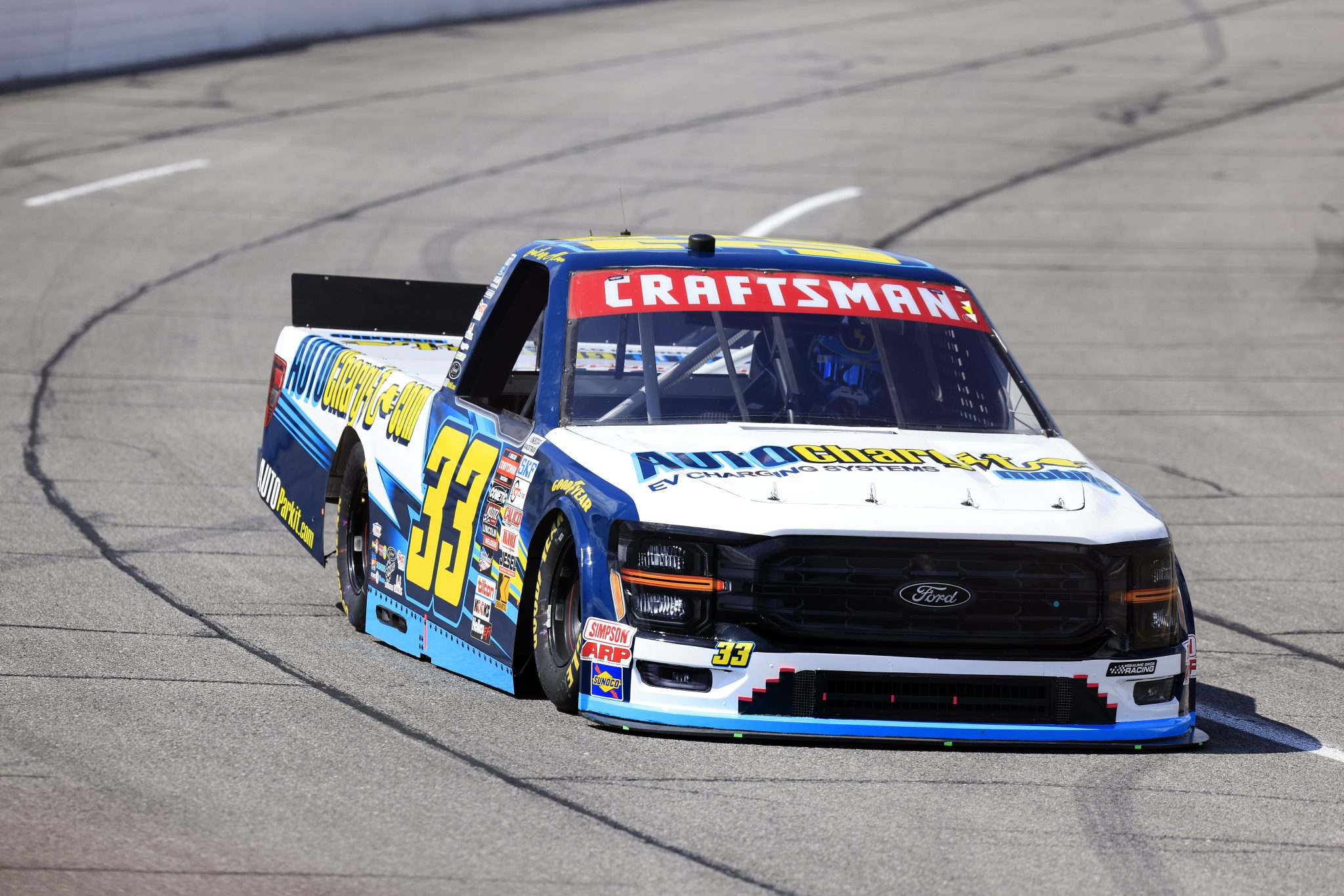 INDIANAPOLIS, INDIANA - JULY 19: Lawless Alan, driver of the #33 AUTOChargit Ford, drives during practice for the NASCAR Craftsman Truck Series TSport 200 at Indianapolis Raceway Park on July 19, 2024 in Indianapolis, Indiana. (Photo by Justin Casterline/Getty Images) | Getty Images
