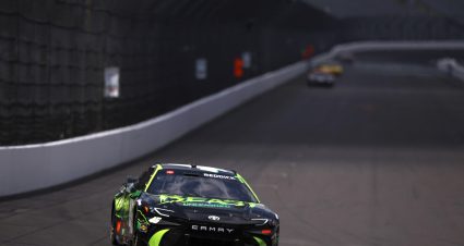 INDIANAPOLIS, INDIANA - JULY 19: Tyler Reddick, driver of the #45 The Beast Unleashed Toyota, drives during practice for the NASCAR Cup Series Brickyard 400 at Indianapolis Motor Speedway on July 19, 2024 in Indianapolis, Indiana. (Photo by Sean Gardner/Getty Images) | Getty Images