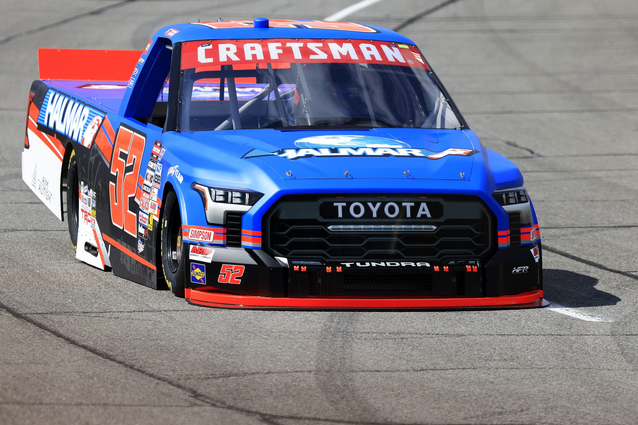 INDIANAPOLIS, INDIANA - JULY 19: Matt Mills, driver of the #42 J.F. Electric/Utilitra Chevrolet, drives during practice for the NASCAR Craftsman Truck Series TSport 200 at Indianapolis Raceway Park on July 19, 2024 in Indianapolis, Indiana. (Photo by Justin Casterline/Getty Images) | Getty Images