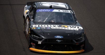 INDIANAPOLIS, INDIANA - JULY 20: Kyle Sieg, driver of the #28 Night Owl Ford, drives during the NASCAR Xfinity Series Pennzoil 250 at Indianapolis Motor Speedway on July 20, 2024 in Indianapolis, Indiana. (Photo by James Gilbert/Getty Images) | Getty Images