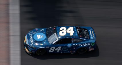 INDIANAPOLIS, INDIANA - JULY 21: Jimmie Johnson, driver of the #84 Carvana Toyota, drives during the NASCAR Cup Series Brickyard 400 at Indianapolis Motor Speedway on July 21, 2024 in Indianapolis, Indiana. (Photo by James Gilbert/Getty Images) | Getty Images