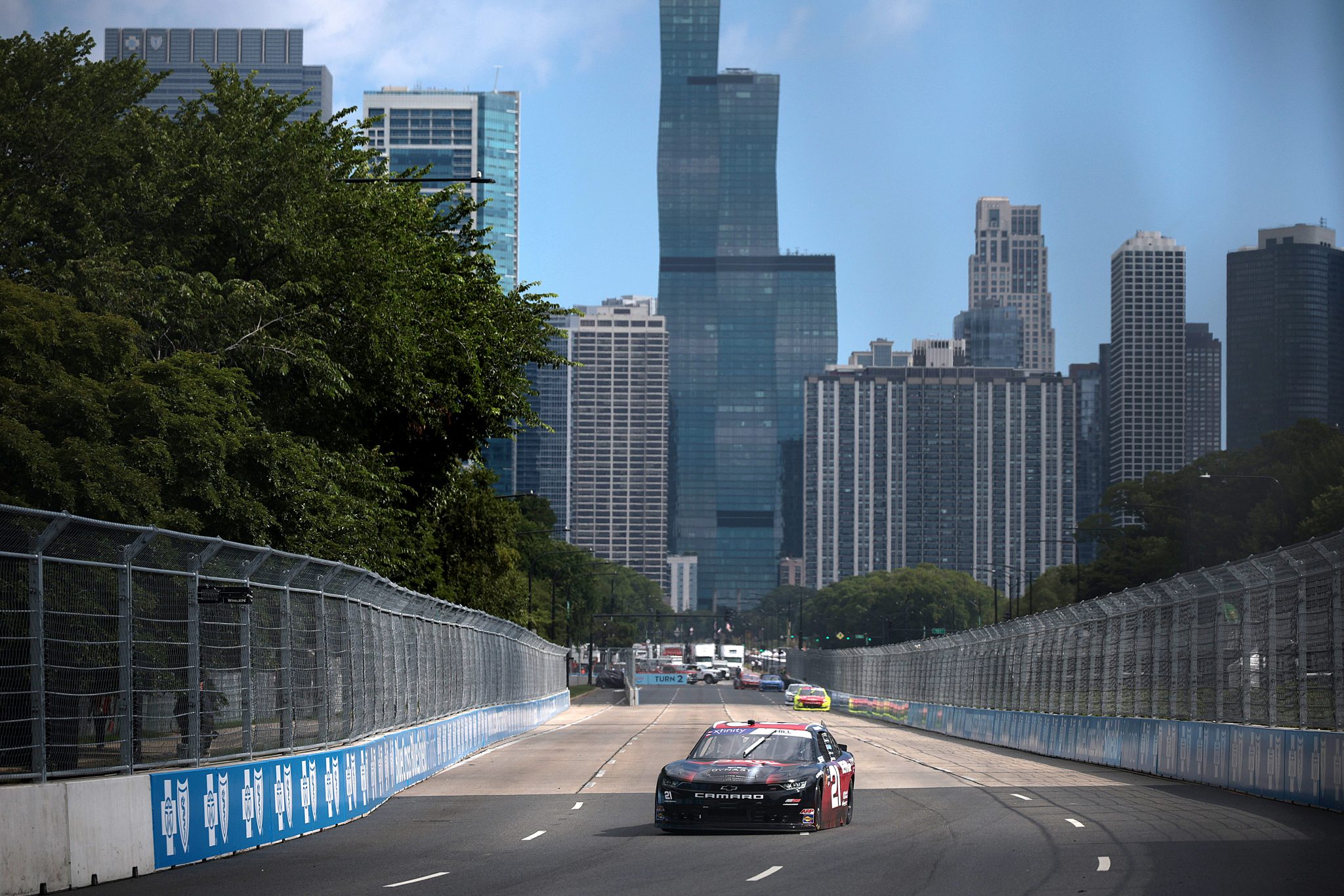 CHICAGO, ILLINOIS - JULY 06: Austin Hill, driver of the #21 Dow Coatings Chevrolet, drives during practice for the NASCAR Xfinity Series The Loop 110 at Chicago Street Course on July 06, 2024 in Chicago, Illinois. (Photo by James Gilbert/Getty Images) | Getty Images