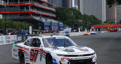 CHICAGO, ILLINOIS - JULY 06: Shane Van Gisbergen, driver of the #97 WeatherTech Chevrolet, drives during practice for the NASCAR Xfinity Series The Loop 110 at Chicago Street Course on July 06, 2024 in Chicago, Illinois. (Photo by Meg Oliphant/Getty Images) | Getty Images