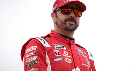 DOVER, DELAWARE - APRIL 27: Josh Berry, driver of the #4 Overstock.com Ford, walks the grid during practice for the NASCAR Cup Series Würth 400 at Dover International Speedway on April 27, 2024 in Dover, Delaware. (Photo by James Gilbert/Getty Images) | Getty Images