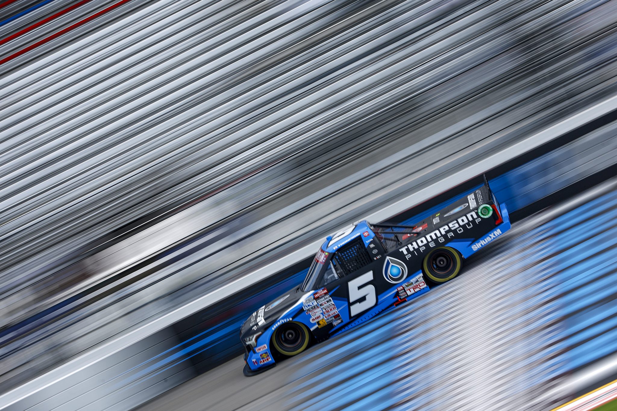 RICHMOND, VIRGINIA - AUGUST 10: Dean Thompson, driver of the #5 Thompson Pipe Group Toyota, drives during practice for the NASCAR Craftsman Truck Series Clean Harbors 250 at Richmond Raceway on August 10, 2024 in Richmond, Virginia. (Photo by Sean Gardner/Getty Images) | Getty Images