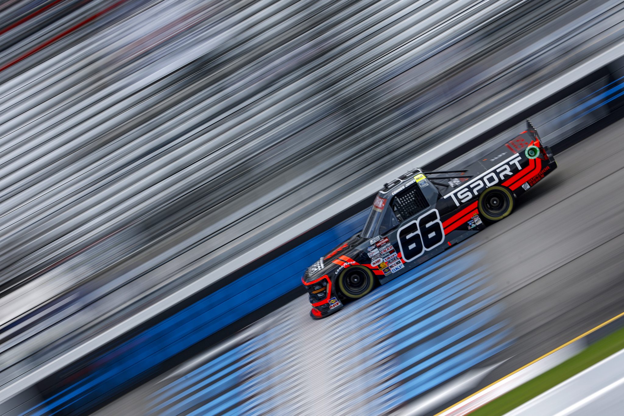 RICHMOND, VIRGINIA - AUGUST 10: Conner Jones, driver of the #66 TSPORT Ford, drives during practice for the NASCAR Craftsman Truck Series Clean Harbors 250 at Richmond Raceway on August 10, 2024 in Richmond, Virginia. (Photo by Sean Gardner/Getty Images) | Getty Images