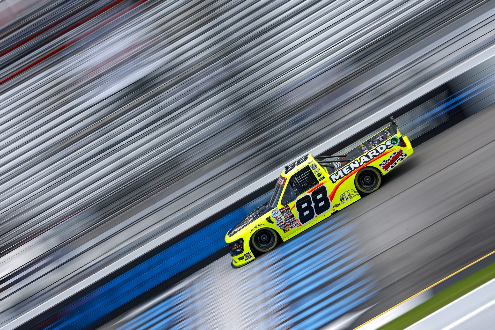 RICHMOND, VIRGINIA - AUGUST 10: Matt Crafton, driver of the #88 Serta/Menards Ford, drives during practice for the NASCAR Craftsman Truck Series Clean Harbors 250 at Richmond Raceway on August 10, 2024 in Richmond, Virginia. (Photo by Sean Gardner/Getty Images) | Getty Images