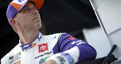 RICHMOND, VIRGINIA - AUGUST 10: Denny Hamlin, driver of the #11 FedEx Rewards Toyota, looks on during practice for the NASCAR Cup Series Cook Out 400 at Richmond Raceway on August 10, 2024 in Richmond, Virginia. (Photo by Sean Gardner/Getty Images) | Getty Images