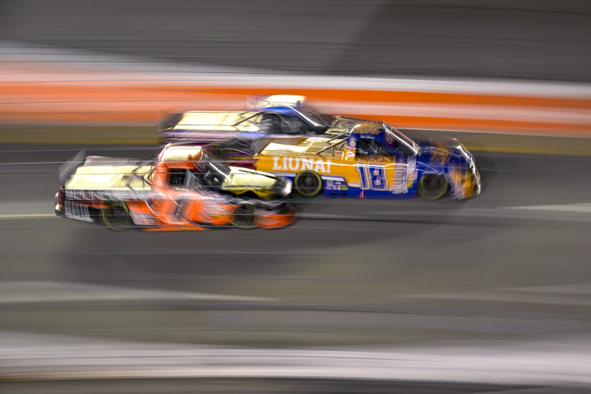 RICHMOND, VIRGINIA - AUGUST 10: Tyler Ankrum, driver of the #18 LiUNA! Chevrolet, drives during the NASCAR Craftsman Truck Series Clean Harbors 250 at Richmond Raceway on August 10, 2024 in Richmond, Virginia. (Photo by Logan Whitton/Getty Images) | Getty Images