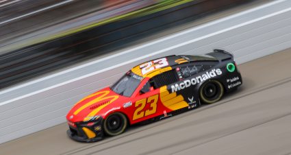 BROOKLYN, MICHIGAN - AUGUST 17: Bubba Wallace, driver of the #23 McDonald's Toyota, drives during practice for the NASCAR Cup Series FireKeepers Casino 400 at Michigan International Speedway on August 17, 2024 in Brooklyn, Michigan. (Photo by Jonathan Bachman/Getty Images) | Getty Images