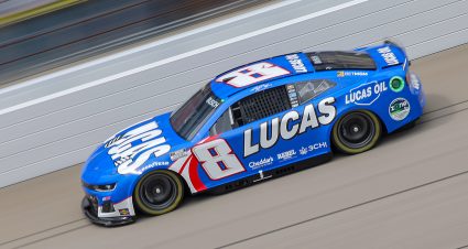 BROOKLYN, MICHIGAN - AUGUST 17: Kyle Busch, driver of the #8 Lucas Oil Chevrolet, drives during practice for the NASCAR Cup Series FireKeepers Casino 400 at Michigan International Speedway on August 17, 2024 in Brooklyn, Michigan. (Photo by Jonathan Bachman/Getty Images) | Getty Images