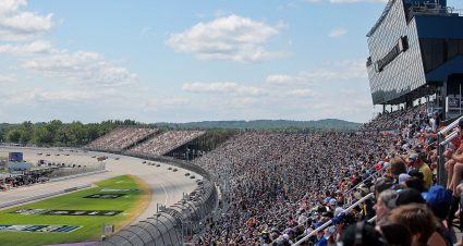 BROOKLYN, MICHIGAN - AUGUST 19: A general view of racing from the grandstand during the NASCAR Cup Series FireKeepers Casino 400 at Michigan International Speedway on August 19, 2024 in Brooklyn, Michigan. (Photo by Jonathan Bachman/Getty Images) | Getty Images