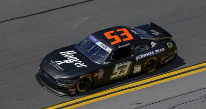 DAYTONA BEACH, FLORIDA - AUGUST 23: Joey Gase, driver of the #53 Ford, drives during qualifying for the NASCAR Xfinity Series Wawa 250 Powered by Coca-Cola at Daytona International Speedway on August 23, 2024 in Daytona Beach, Florida. (Photo by Sean Gardner/Getty Images) | Getty Images