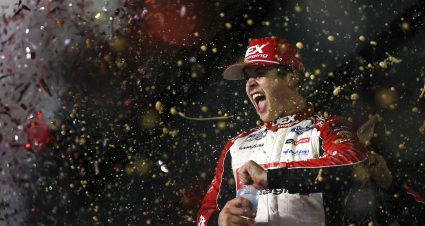 DAYTONA BEACH, FLORIDA - AUGUST 24: Harrison Burton, driver of the #21 DEX Imaging Ford, celebrates in victory lane after winning the NASCAR Cup Series Coke Zero Sugar 400 at Daytona International Speedway on August 24, 2024 in Daytona Beach, Florida. (Photo by James Gilbert/Getty Images) | Getty Images