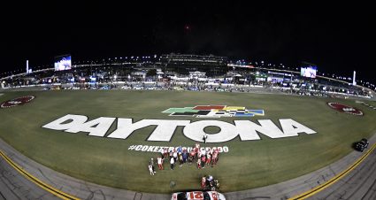 DAYTONA BEACH, FLORIDA - AUGUST 24: Harrison Burton, driver of the #21 DEX Imaging Ford, speaks to the media after winning the NASCAR Cup Series Coke Zero Sugar 400 at Daytona International Speedway on August 24, 2024 in Daytona Beach, Florida. (Photo by Logan Riely/Getty Images) | Getty Images