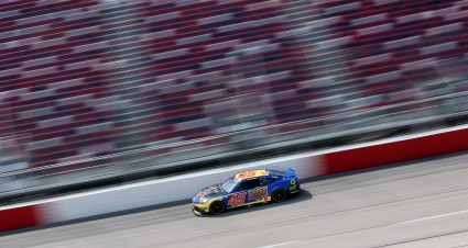 DARLINGTON, SOUTH CAROLINA - AUGUST 31: Tyler Reddick, driver of the #45 Upper Deck Toyota, drives during practice for the NASCAR Cup Series Cook Out Southern 500 at Darlington Raceway on August 31, 2024 in Darlington, South Carolina. (Photo by Meg Oliphant/Getty Images) | Getty Images
