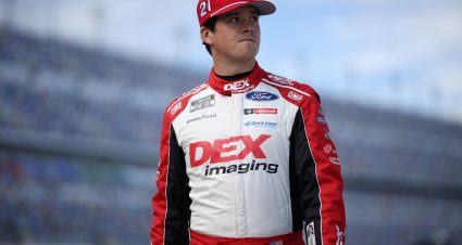 DAYTONA BEACH, FLORIDA - AUGUST 23: Harrison Burton, driver of the #21 DEX Imaging Ford, looks on during qualifying for the NASCAR Cup Series Coke Zero Sugar 400 at Daytona International Speedway on August 23, 2024 in Daytona Beach, Florida. (Photo by James Gilbert/Getty Images) | Getty Images