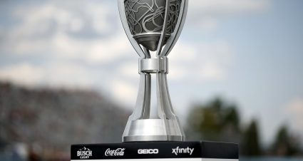 WATKINS GLEN, NEW YORK - SEPTEMBER 15: A detail view of the Bill France NASCAR Cup Series Championship trophy on the grid prior to the NASCAR Cup Series Go Bowling at The Glen at Watkins Glen International on September 15, 2024 in Watkins Glen, New York. (Photo by Chris Graythen/Getty Images) | Getty Images