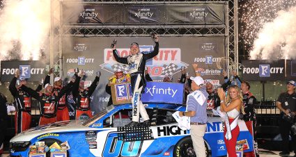 BRISTOL, TENNESSEE - SEPTEMBER 20: Cole Custer, driver of the #00 HighPoint.com Ford, celebrates in victory lane after winning the NASCAR Xfinity Series Food City 300 at Bristol Motor Speedway on September 20, 2024 in Bristol, Tennessee. (Photo by Jonathan Bachman/Getty Images) | Getty Images