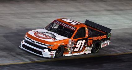 BRISTOL, TENNESSEE - SEPTEMBER 19: Jack Wood, driver of the #91 Mongoose Chevrolet, drives during the NASCAR Craftsman Truck Series UNOH 200 presented by Ohio Logistics at Bristol Motor Speedway on September 19, 2024 in Bristol, Tennessee. (Photo by James Gilbert/Getty Images) | Getty Images
