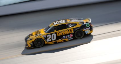 BRISTOL, TENNESSEE - SEPTEMBER 20: Christopher Bell, driver of the #20 DEWALT Toyota, drives during practice for the NASCAR Cup Series Bass Pro Shops Night Race at Bristol Motor Speedway on September 20, 2024 in Bristol, Tennessee. (Photo by Jonathan Bachman/Getty Images) | Getty Images