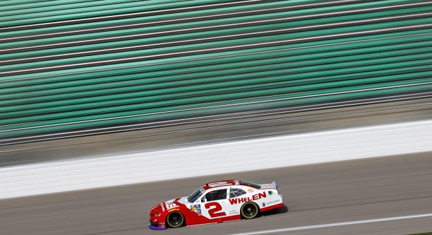 KANSAS CITY, KANSAS - SEPTEMBER 28: Jesse Love, driver of the #2 Whelen Chevrolet, drives during practice for the NASCAR Xfinity Series Kansas Lottery 300 at Kansas Speedway on September 28, 2024 in Kansas City, Kansas. (Photo by Chris Graythen/Getty Images) | Getty Images