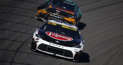 KANSAS CITY, KANSAS - SEPTEMBER 29: Christopher Bell, driver of the #20 Rheem Toyota, drives during the NASCAR Cup Series Hollywood Casino 400 Presented by ESPN BET at Kansas Speedway on September 29, 2024 in Kansas City, Kansas. (Photo by Sean Gardner/Getty Images) | Getty Images