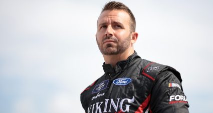 LONG POND, PENNSYLVANIA - JULY 13: Matt DiBenedetto, driver of the #38 Rema Ford, looks on during practice for the NASCAR Xfinity Series Explore The Pocono Mountains 225 at Pocono Raceway on July 13, 2024 in Long Pond, Pennsylvania. (Photo by James Gilbert/Getty Images) | Getty Images