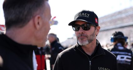 DAYTONA BEACH, FLORIDA - JANUARY 25: Jimmie Johnson, co-owner of Legacy Motor Club on track prior to the Rolex 24 at Daytona International Speedway on January 25, 2025 in Daytona Beach, Florida.  (Photo by James Gilbert/Getty Images) | Getty Images