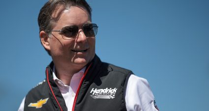 MARTINSVILLE, VIRGINIA - APRIL 07: Jeff Gordon, Vice Chairman of Hendrick Motorsports give walks the grid prior to the NASCAR Cup Series Cook Out 400 at Martinsville Speedway on April 07, 2024 in Martinsville, Virginia. (Photo by James Gilbert/Getty Images) | Getty Images