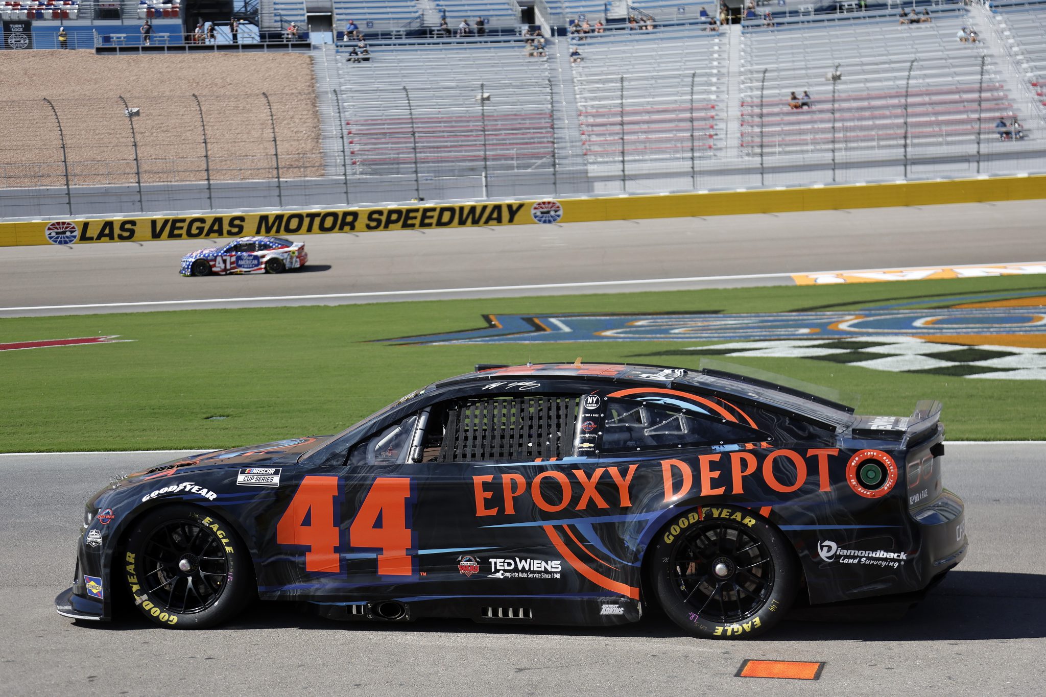 LAS VEGAS, NEVADA - OCTOBER 11: JJ Yeley, driver of the #44 Epoxy Depot Chevrolet, on the grid during practice for the NASCAR Cup Series South Point 400 at Las Vegas Motor Speedway on October 11, 2025 in Las Vegas, Nevada. (Photo by Logan Riely/Getty Images) | Getty Images