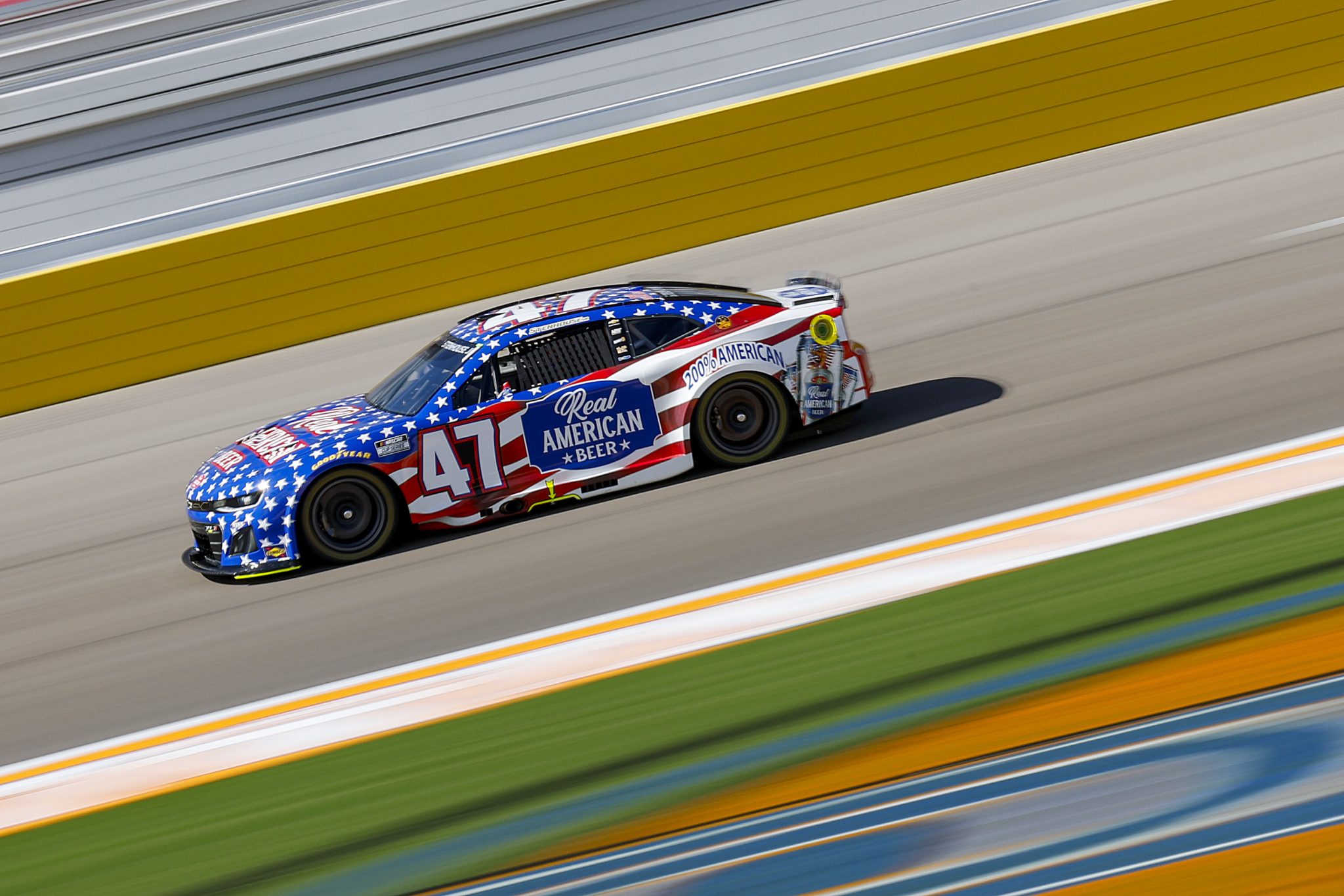 LAS VEGAS, NEVADA - OCTOBER 11: Ricky Stenhouse Jr., driver of the #47 Real American Beer Chevrolet, drives during practice for the NASCAR Cup Series South Point 400 at Las Vegas Motor Speedway on October 11, 2025 in Las Vegas, Nevada. (Photo by Logan Riely/Getty Images) | Getty Images
