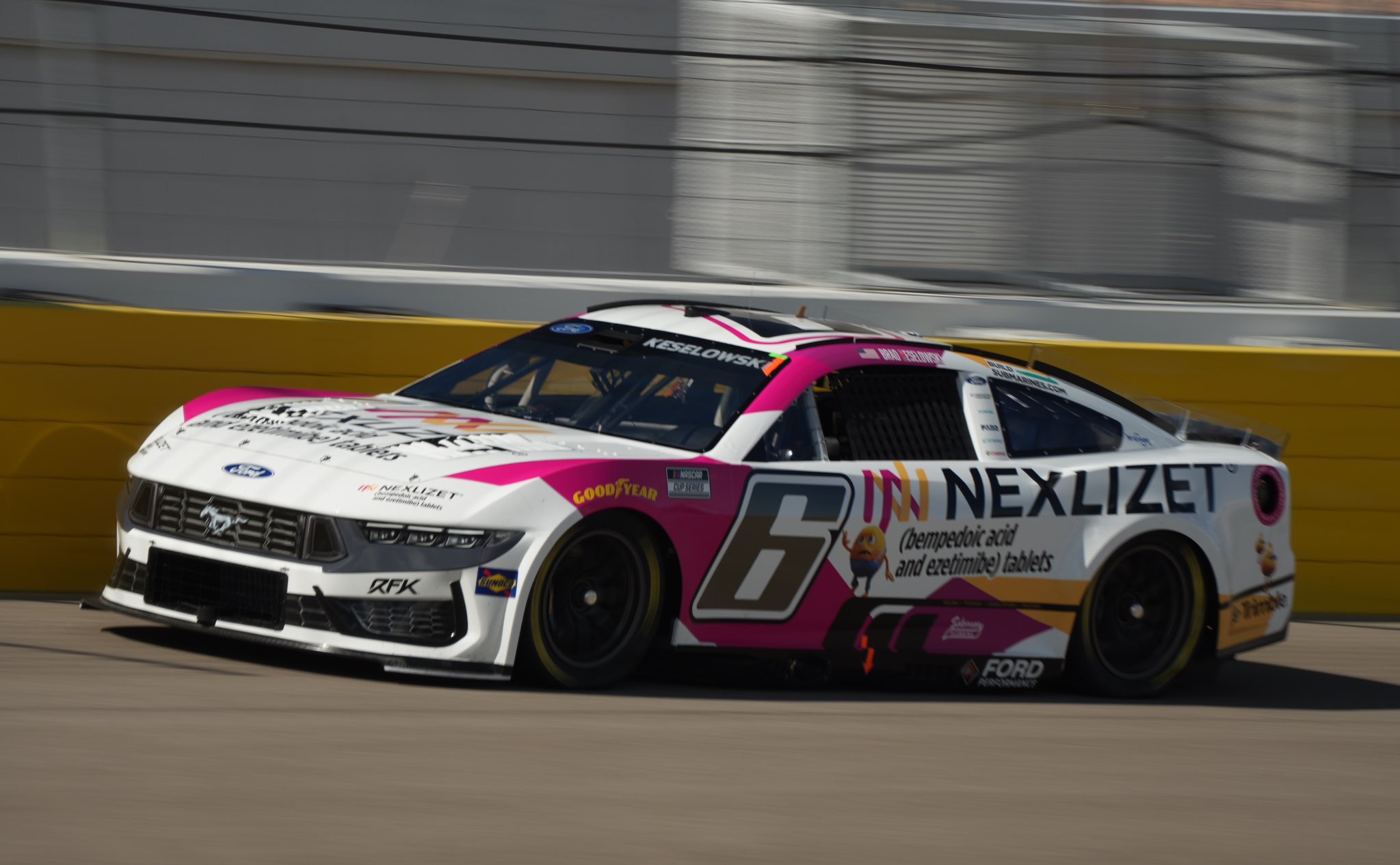 LAS VEGAS, NEVADA - OCTOBER 11: Brad Keselowski, driver of the #6 Nexlizet Ford, drives during practice for the NASCAR Cup Series South Point 400 at Las Vegas Motor Speedway on October 11, 2025 in Las Vegas, Nevada. Photo from RFK Racing.