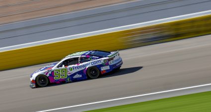 Daniel Suárez’s 2025 #99 Freeway Hispanic Heritage Chevrolet paint scheme.