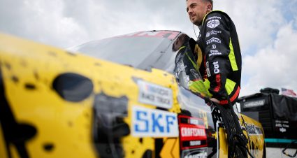 LONG POND, PENNSYLVANIA - JUNE 20: Frankie Muniz, driver of the #33 Black Cat Fireworks Ford, enters his truck to practice for the NASCAR Craftsman Truck Series MillerTech Battery 200 at Pocono Raceway on June 20, 2025 in Long Pond, Pennsylvania. (Photo by Jonathan Bachman/Getty Images) | Getty Images