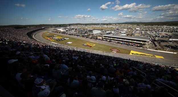 TALLADEGA, ALABAMA - OCTOBER 19: A general view of racing from the grandstands during the NASCAR Cup Series YellaWood 500 at Talladega Superspeedway on October 19, 2025 in Talladega, Alabama. (Photo by Chris Graythen/Getty Images) | Getty Images