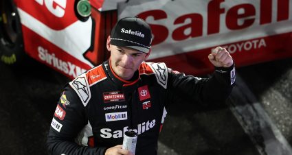 MARTINSVILLE, VIRGINIA - OCTOBER 24: Corey Heim, driver of the #11 Safelite Toyota, celebrates after winning the NASCAR Craftsman Truck Slim Jim 200 at Martinsville Speedway on October 24, 2025 in Martinsville, Virginia. (Photo by David Jensen/Getty Images) | Getty Images
