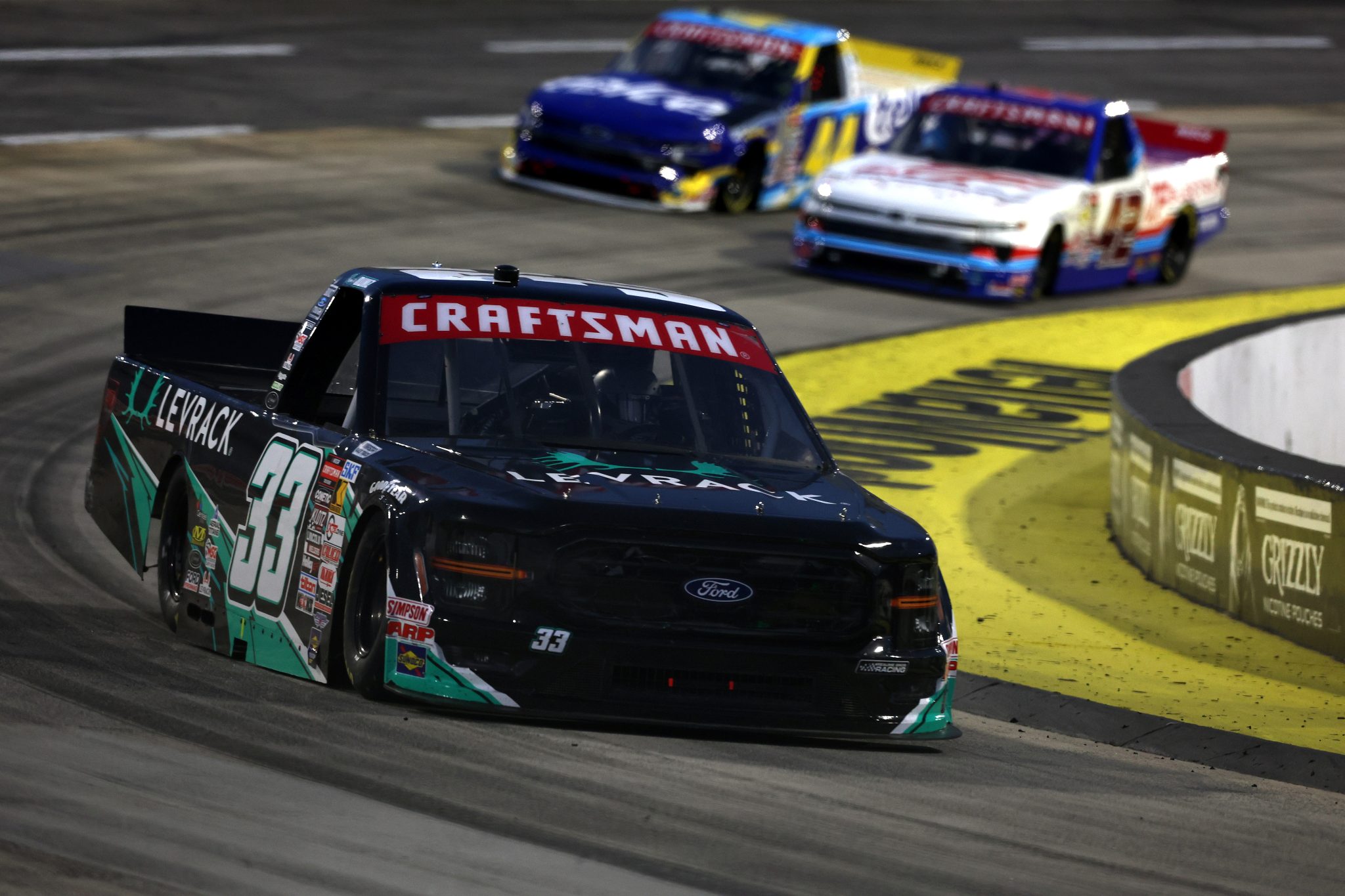 MARTINSVILLE, VIRGINIA - OCTOBER 24: Frankie Muniz, driver of the #33 Levrack Ford, drives during the NASCAR Craftsman Truck Slim Jim 200 at Martinsville Speedway on October 24, 2025 in Martinsville, Virginia. (Photo by David Jensen/Getty Images) | Getty Images