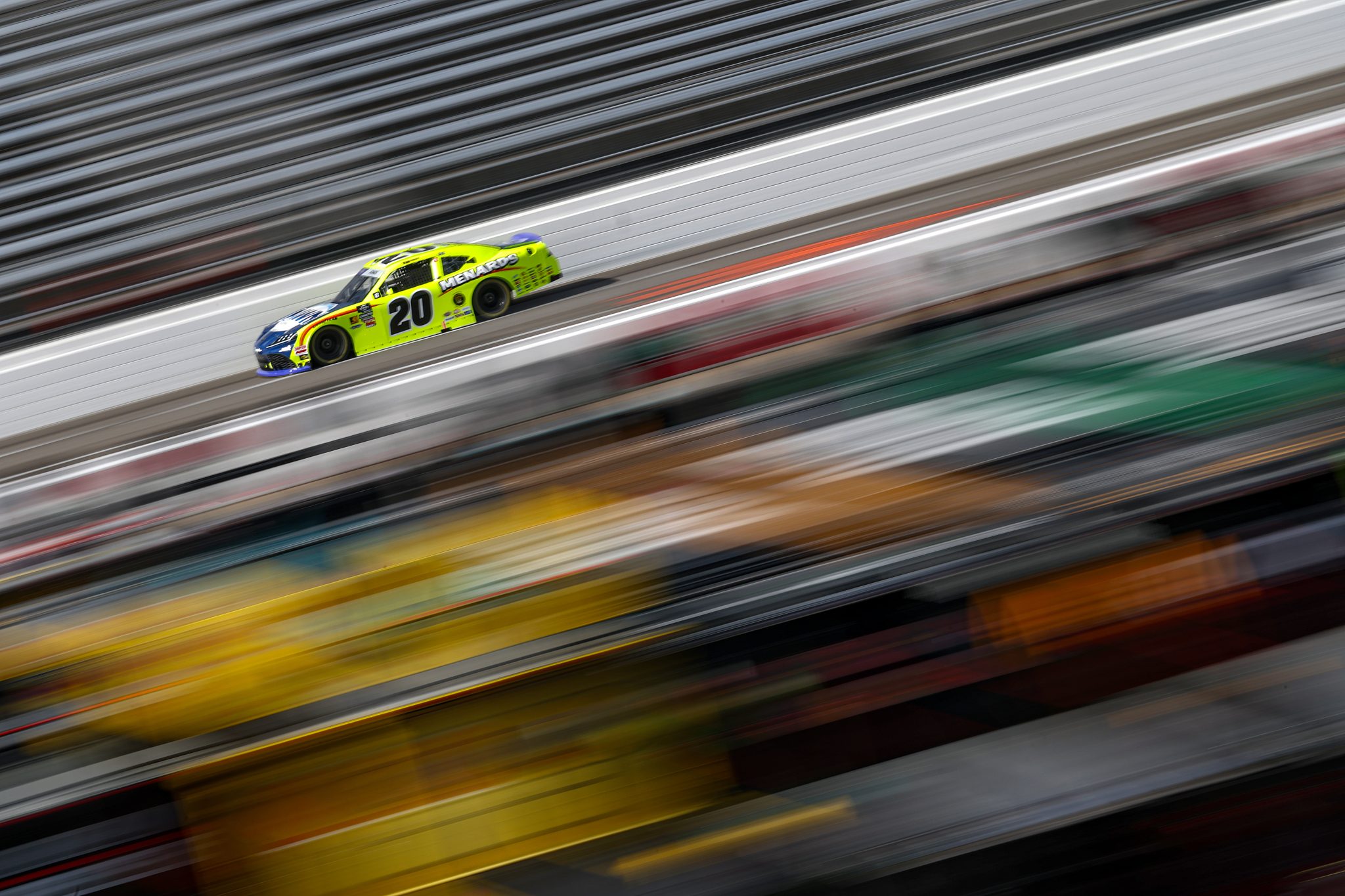 MARTINSVILLE, VIRGINIA - OCTOBER 25: Brandon Jones, driver of the #20 Menards/Dawn Toyota, drives during practice for the NASCAR Xfinity Series IAA and Ritchie Bros. 250 at Martinsville Speedway on October 25, 2025 in Martinsville, Virginia. (Photo by Jared C. Tilton/Getty Images) | Getty Images