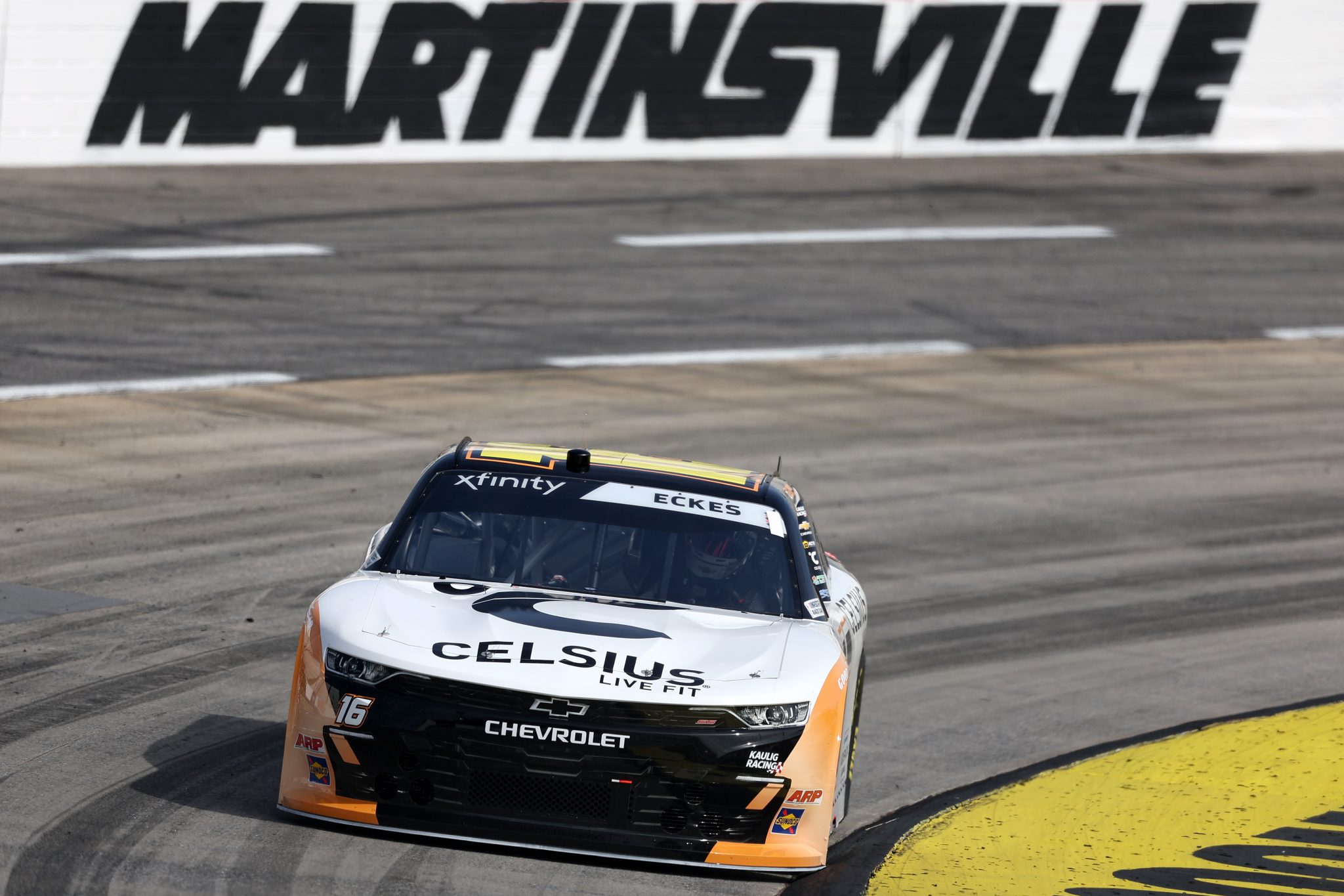 MARTINSVILLE, VIRGINIA - OCTOBER 25: Christian Eckes, driver of the #16 Celsius Chevrolet, drives during practice for the NASCAR Xfinity Series IAA and Ritchie Bros. 250 at Martinsville Speedway on October 25, 2025 in Martinsville, Virginia. (Photo by David Jensen/Getty Images) | Getty Images