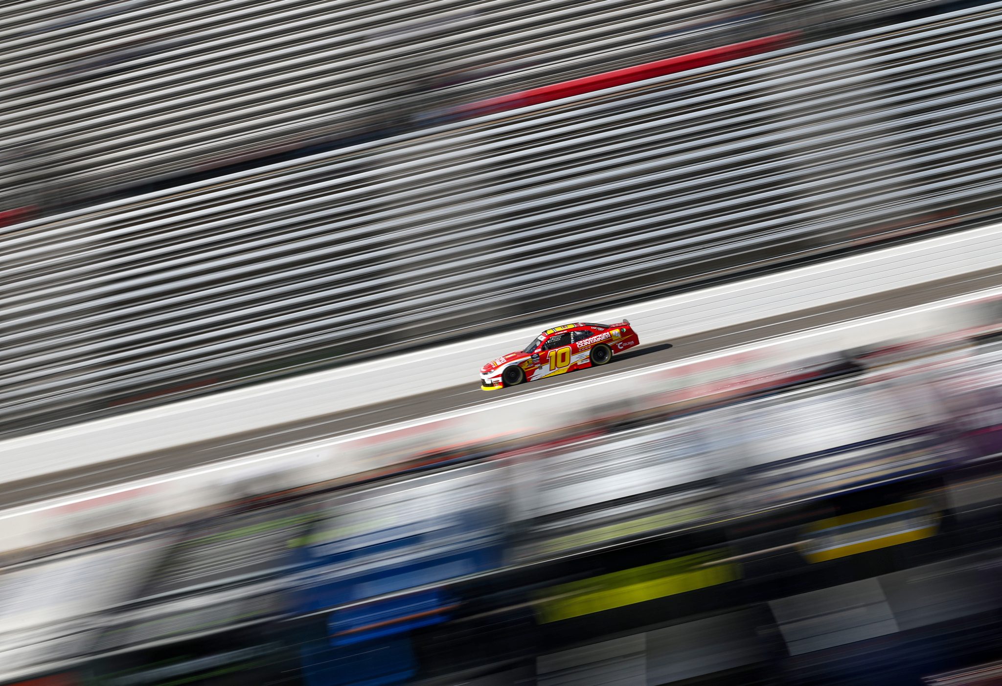 MARTINSVILLE, VIRGINIA - OCTOBER 25: Daniel Dye, driver of the #10 Champion Container Chevrolet, drives during practice for the NASCAR Xfinity Series IAA and Ritchie Bros. 250 at Martinsville Speedway on October 25, 2025 in Martinsville, Virginia. (Photo by Jared C. Tilton/Getty Images) | Getty Images