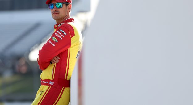 MARTINSVILLE, VIRGINIA - OCTOBER 25: Joey Logano, driver of the #22 Shell Pennzoil Ford, looks on during practice for the NASCAR Cup Series Xfinity 500at Martinsville Speedway on October 25, 2025 in Martinsville, Virginia. (Photo by David Jensen/Getty Images) | Getty Images