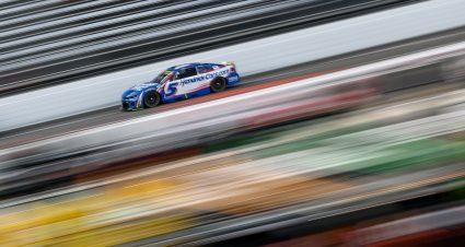 MARTINSVILLE, VIRGINIA - OCTOBER 25: Kyle Larson, driver of the #5 HendrickCars.com Chevrolet, drives during practice for the NASCAR Cup Series Xfinity 500at Martinsville Speedway on October 25, 2025 in Martinsville, Virginia. (Photo by Jared C. Tilton/Getty Images) | Getty Images