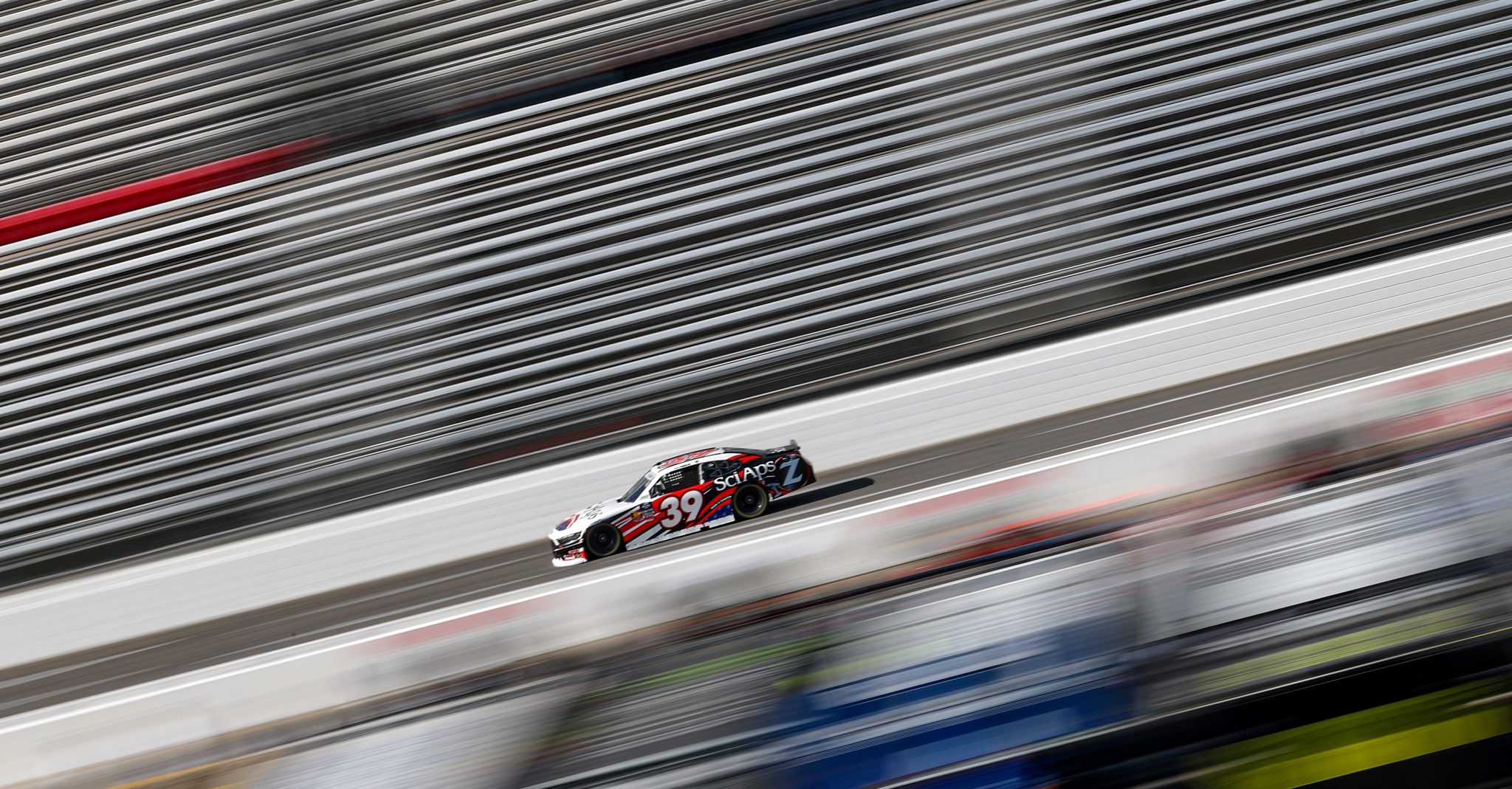 MARTINSVILLE, VIRGINIA - OCTOBER 25: Ryan Sieg, driver of the #39 Sci Aps Ford, drives during practice for the NASCAR Xfinity Series IAA and Ritchie Bros. 250 at Martinsville Speedway on October 25, 2025 in Martinsville, Virginia. (Photo by Jared C. Tilton/Getty Images)