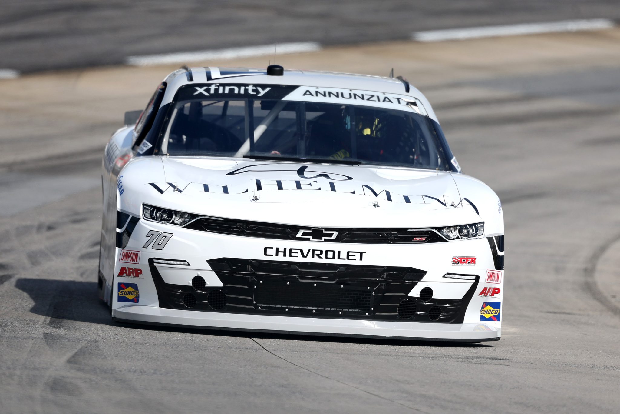 MARTINSVILLE, VIRGINIA - OCTOBER 25: Thomas Annunziata, driver of the #70 Wilhelmina Chevrolet, drives during practice for the NASCAR Xfinity Series IAA and Ritchie Bros. 250 at Martinsville Speedway on October 25, 2025 in Martinsville, Virginia. (Photo by David Jensen/Getty Images) | Getty Images