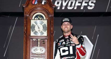 MARTINSVILLE, VIRGINIA - OCTOBER 26: William Byron, driver of the #24 Cincinnati Chevrolet, celebrates in victory lane after winning the NASCAR Cup Series Xfinity 500 at Martinsville Speedway on October 26, 2025 in Martinsville, Virginia. (Photo by Jared C. Tilton/Getty Images) | Getty Images