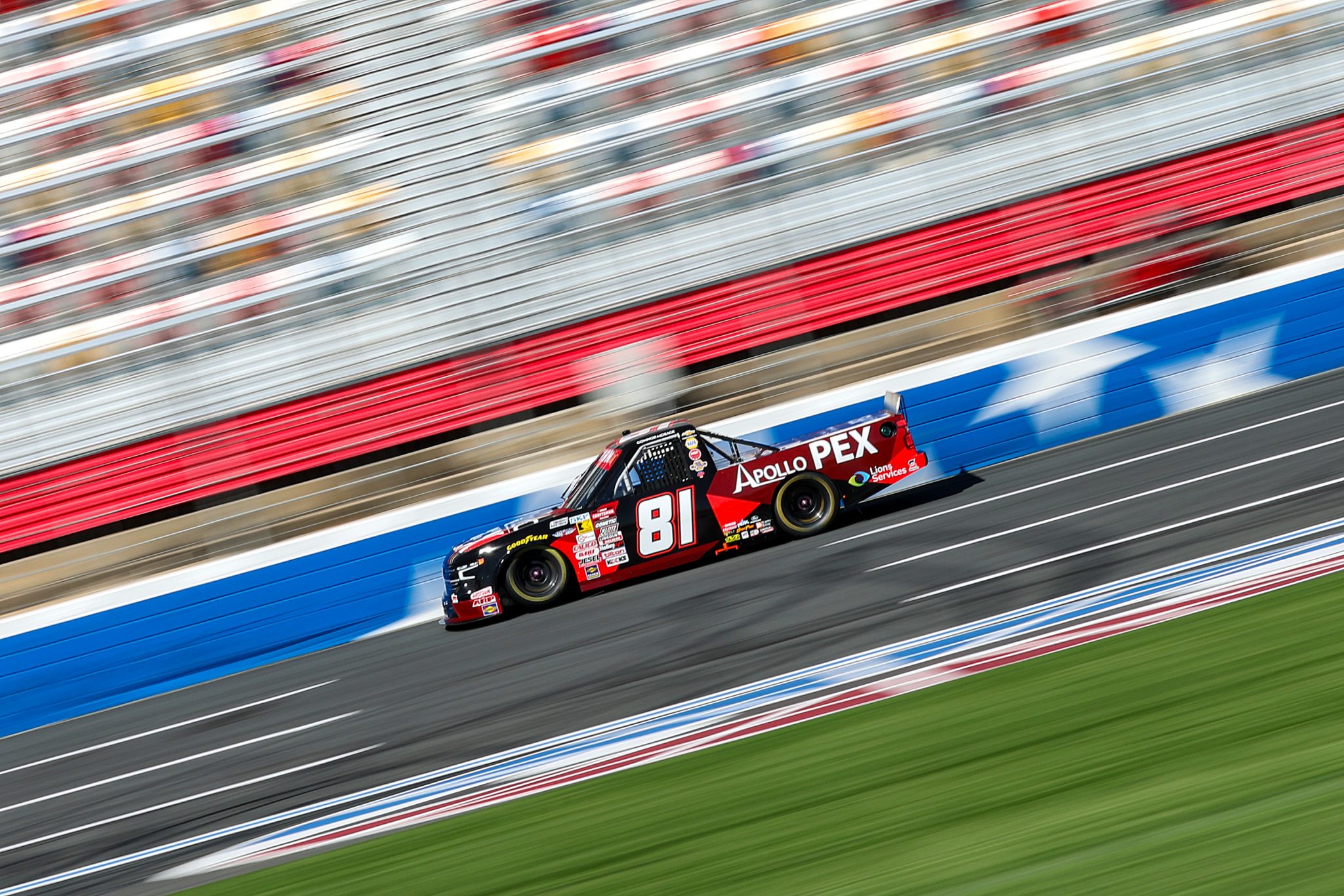 CONCORD, NORTH CAROLINA - OCTOBER 03: Connor Mosack, driver of the #81 Apollo PEX Chevrolet, drives during practice for the NASCAR Craftsman Truck Series EcoSave 250 at Charlotte Motor Speedway on October 03, 2025 in Concord, North Carolina. (Photo by David Jensen/Getty Images) | Getty Images